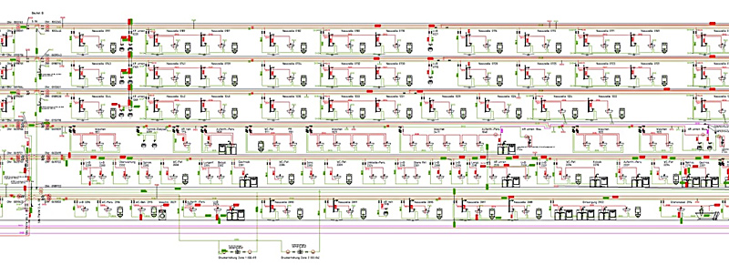 Zentralneubau, Ausschnitt vom Trinkwasserschema